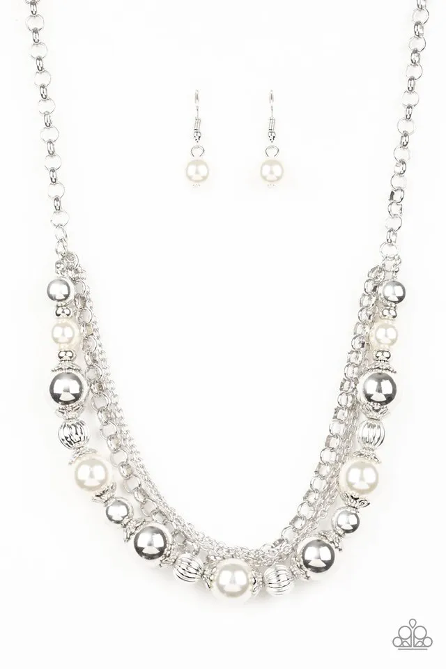 Paparazzi Necklace ~ 5th Avenue Romance - White