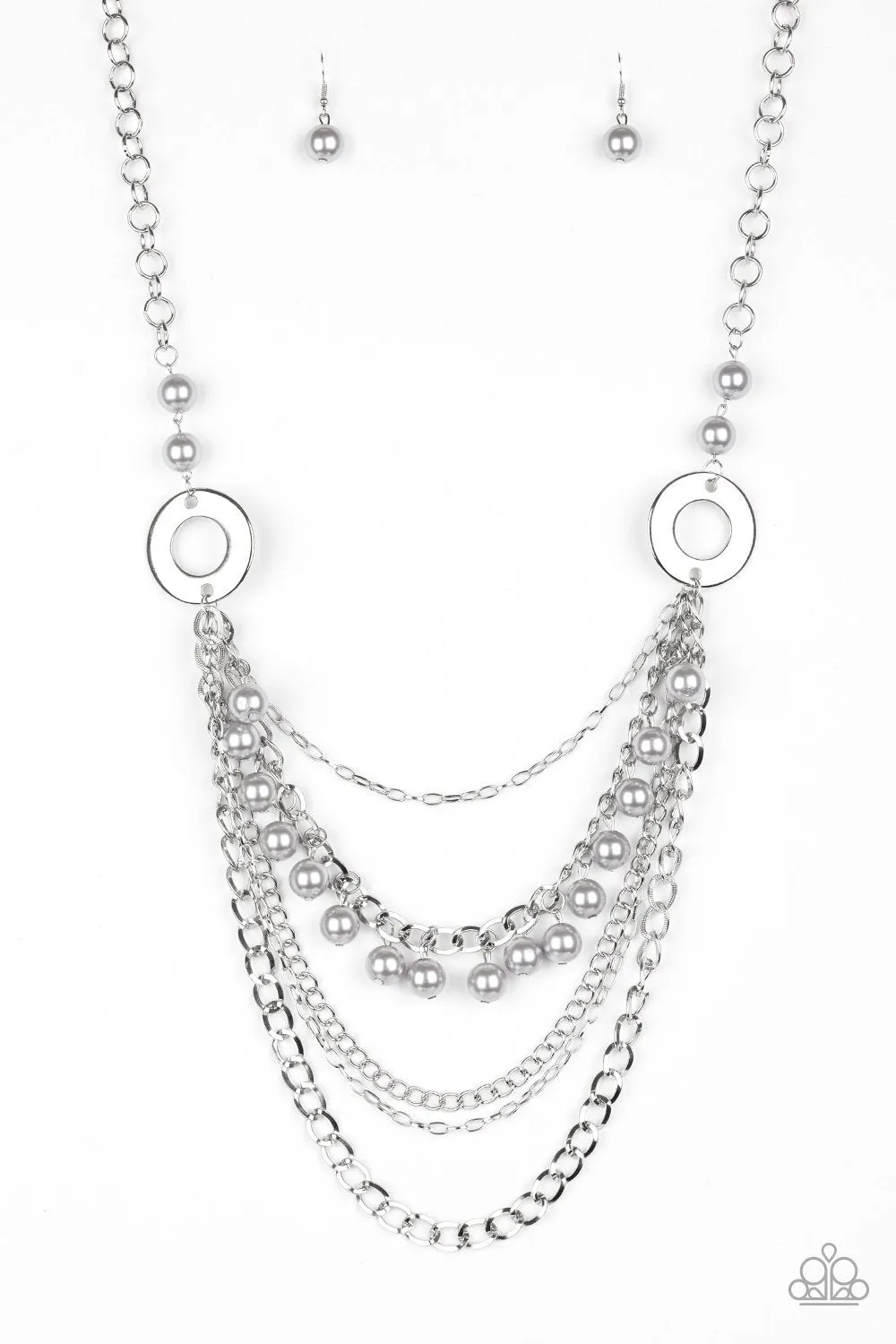 Paparazzi Necklace ~ BELLES and Whistles - Silver