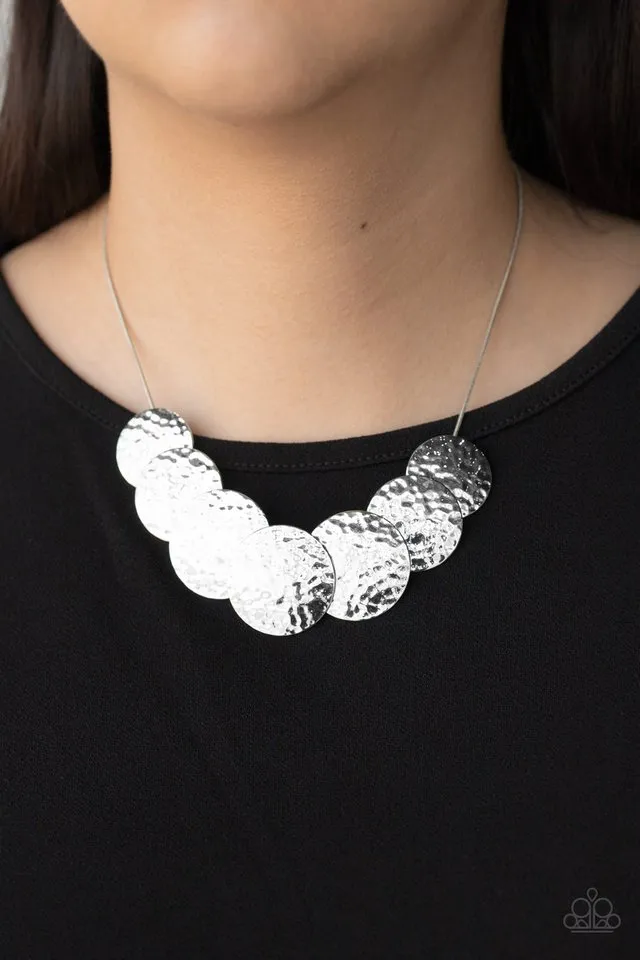 Paparazzi Necklace ~ RADIAL Waves - Silver