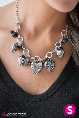 Paparazzi Necklace ~ With All Your Heart - Black