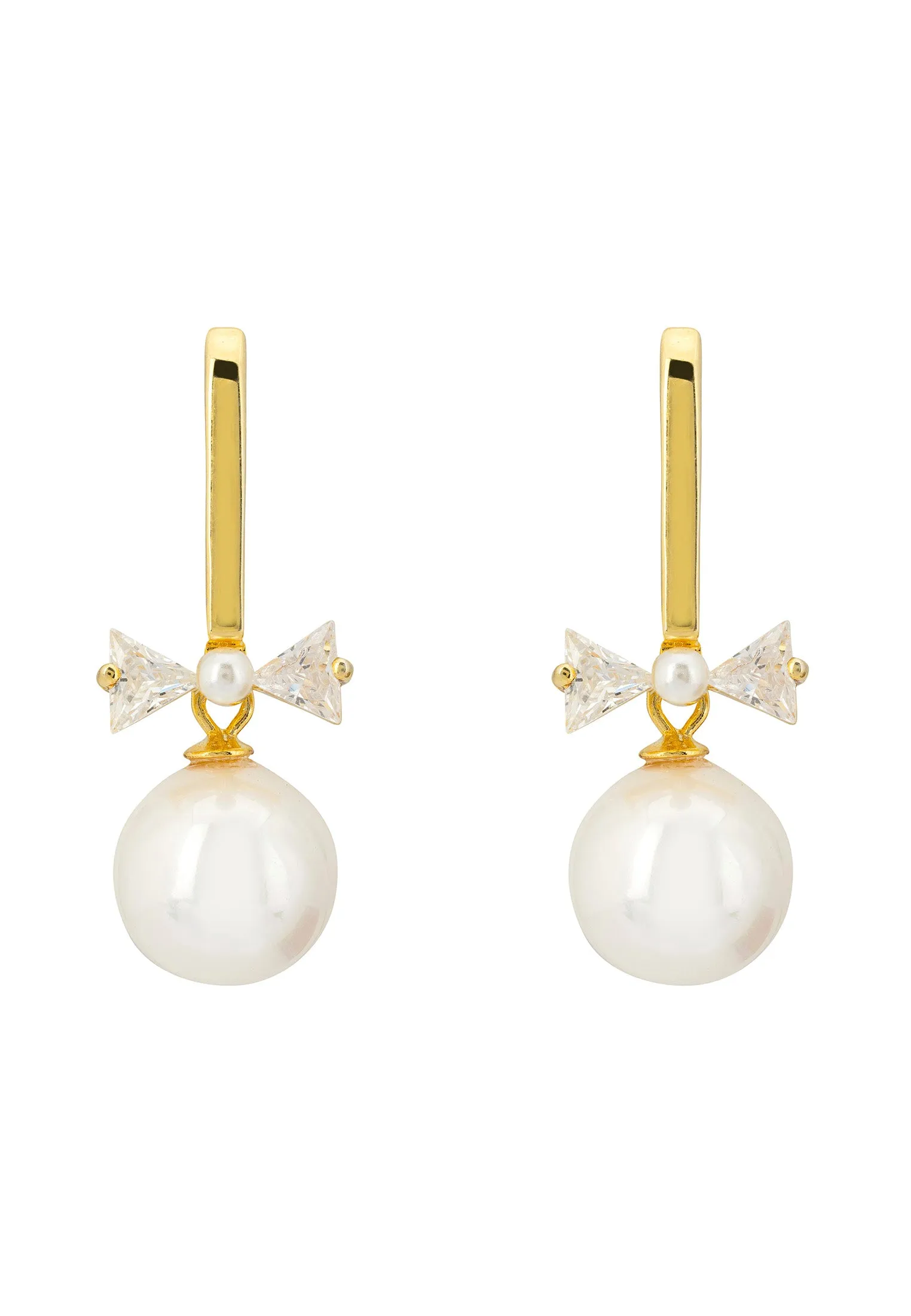 Paris Pearl Drop Earrings Gold