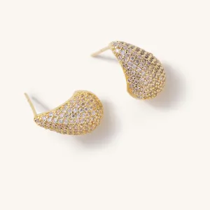 Pave Teardrop Hoops