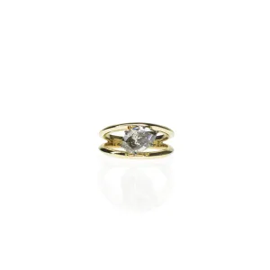 Pear shape Brown Diamond Ring