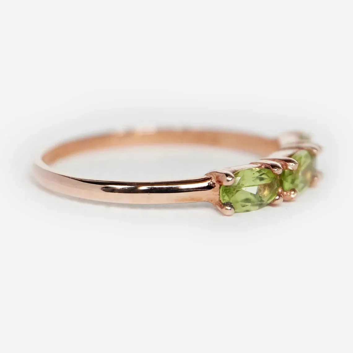 Peridot Promise Ring  -  14k Rose Gold Vermeil Ring