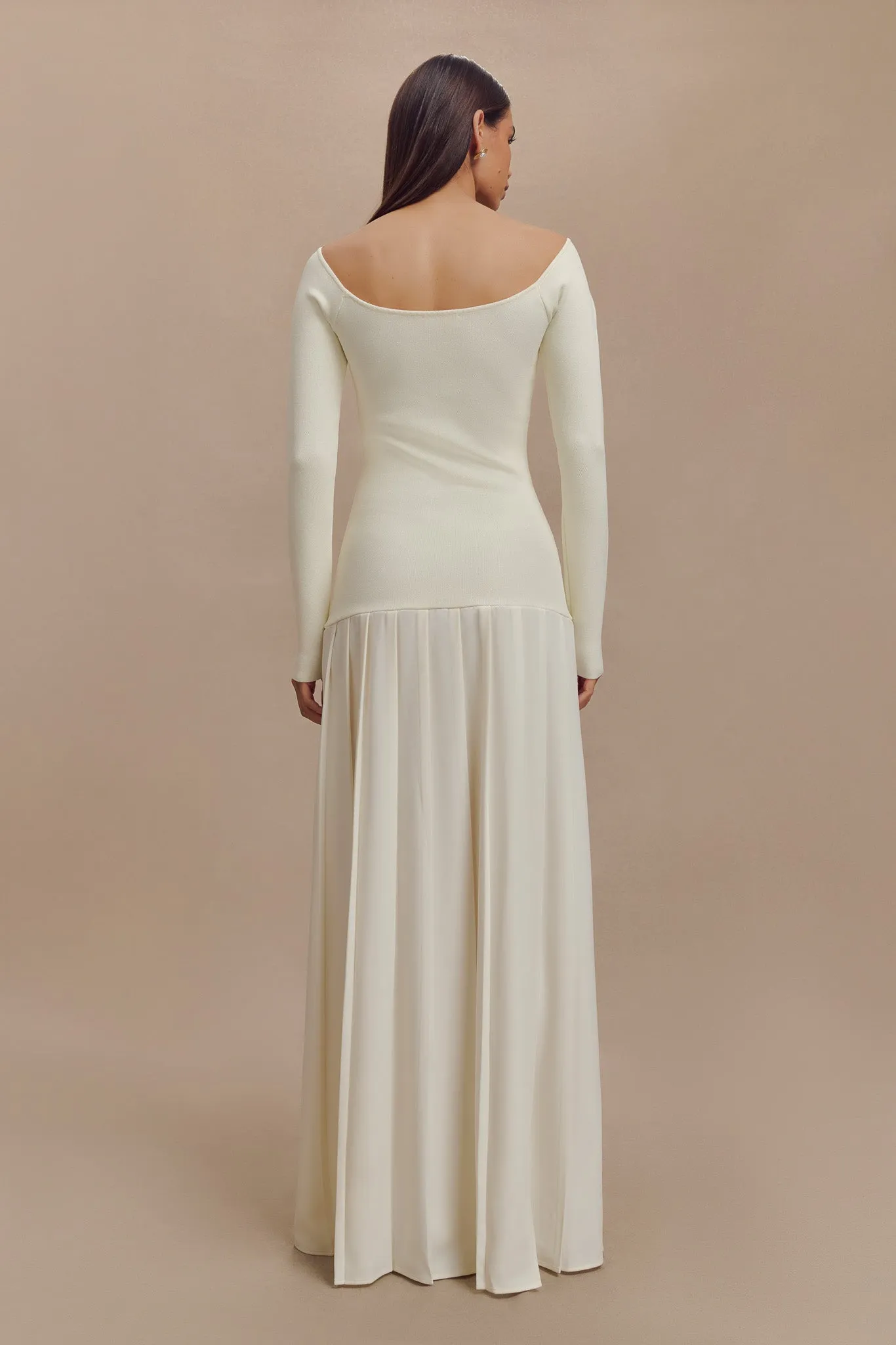 Presley Knit Off Shoulder Maxi Dress - Ivory