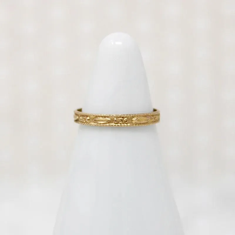 Pretty Posy Engraved Gold Tiny Ring