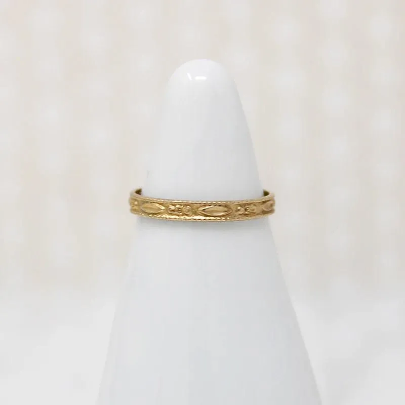 Pretty Posy Engraved Gold Tiny Ring