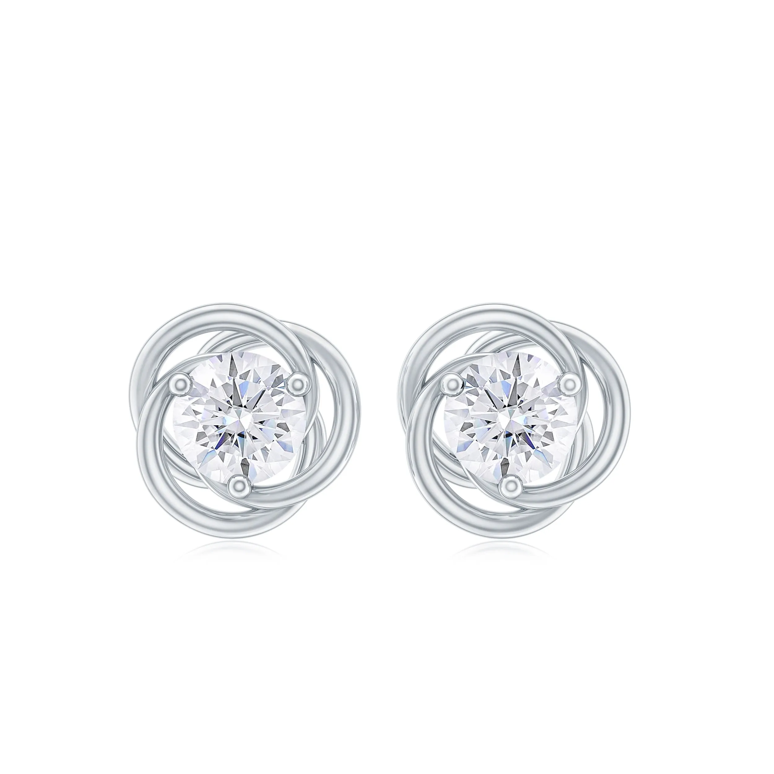 Real Diamond Swirl Stud Earrings