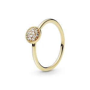 Ring in 14k with clear cubic zirconia, 6 mm