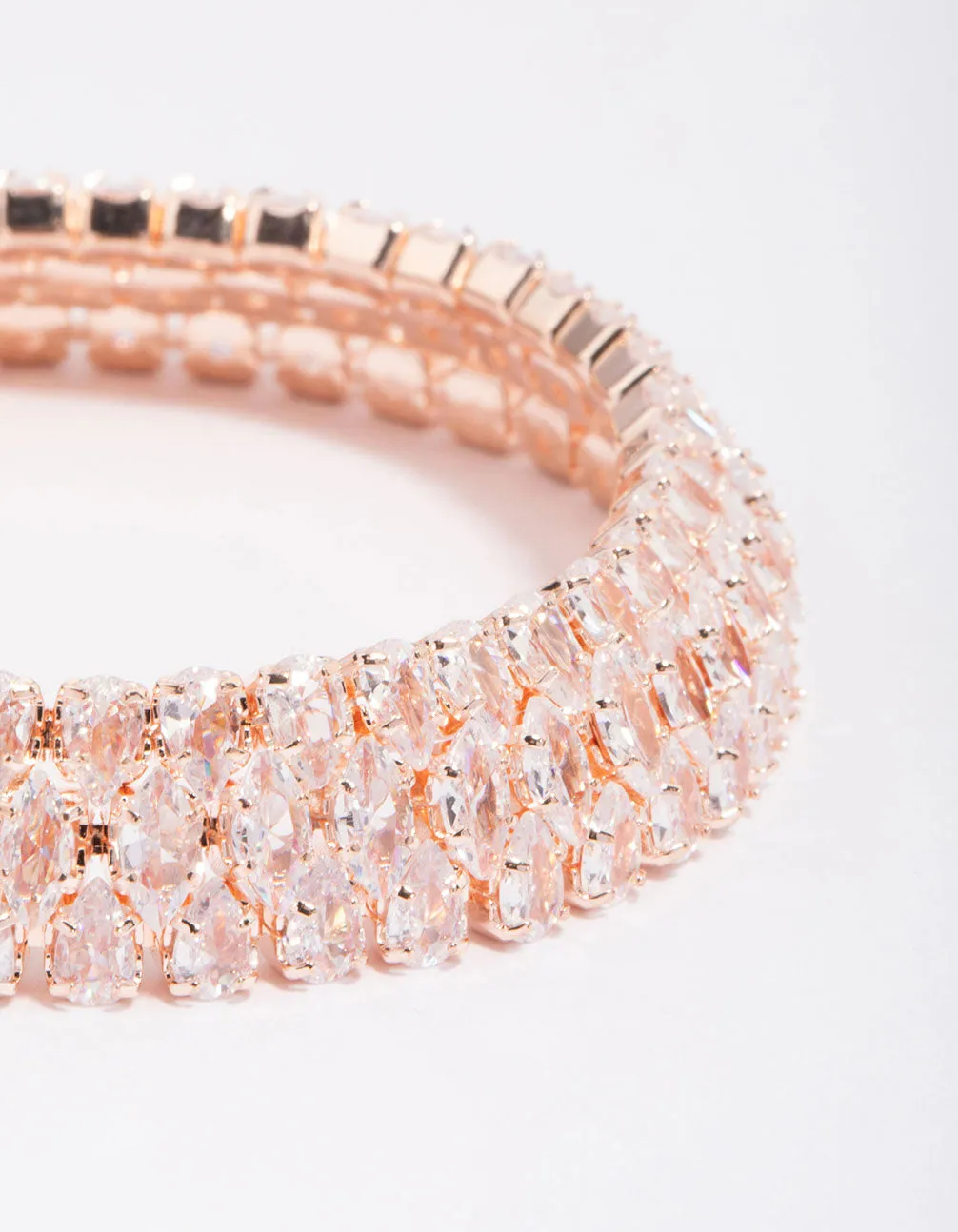 Rose Gold Multi Stone Tennis Bracelet