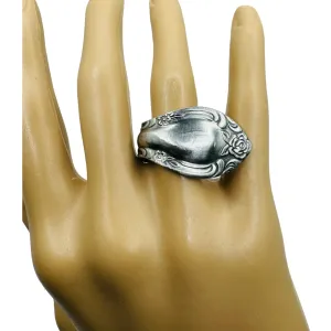 Rose Spoon Ring Made of a
Stainless Steel, Reed & Barton Silverware Size 7