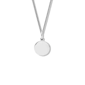 Round Medium Necklace Pendant Silver