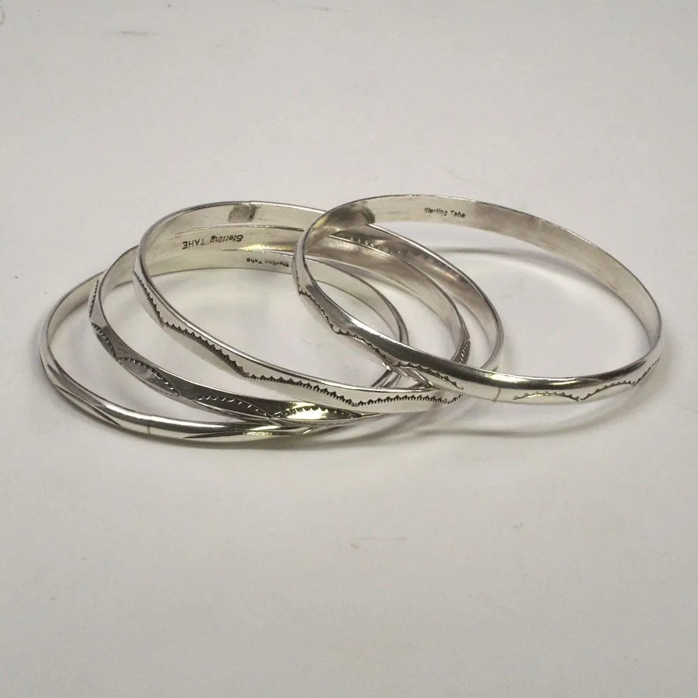 Set of 4 Vintage TAHE Native American Bangle Bracelets