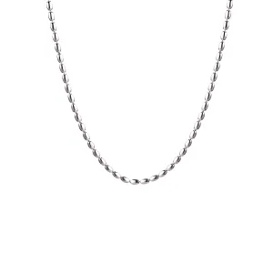 Sharla Oval Beaded Necklace, Sterling Silver