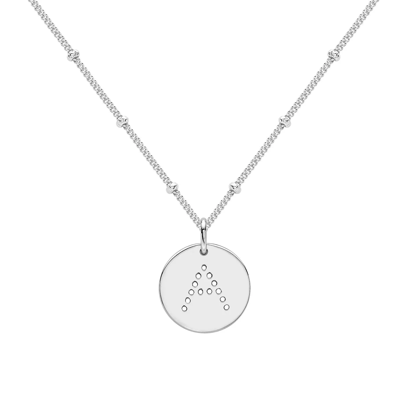 Silver Alphabet A Necklace