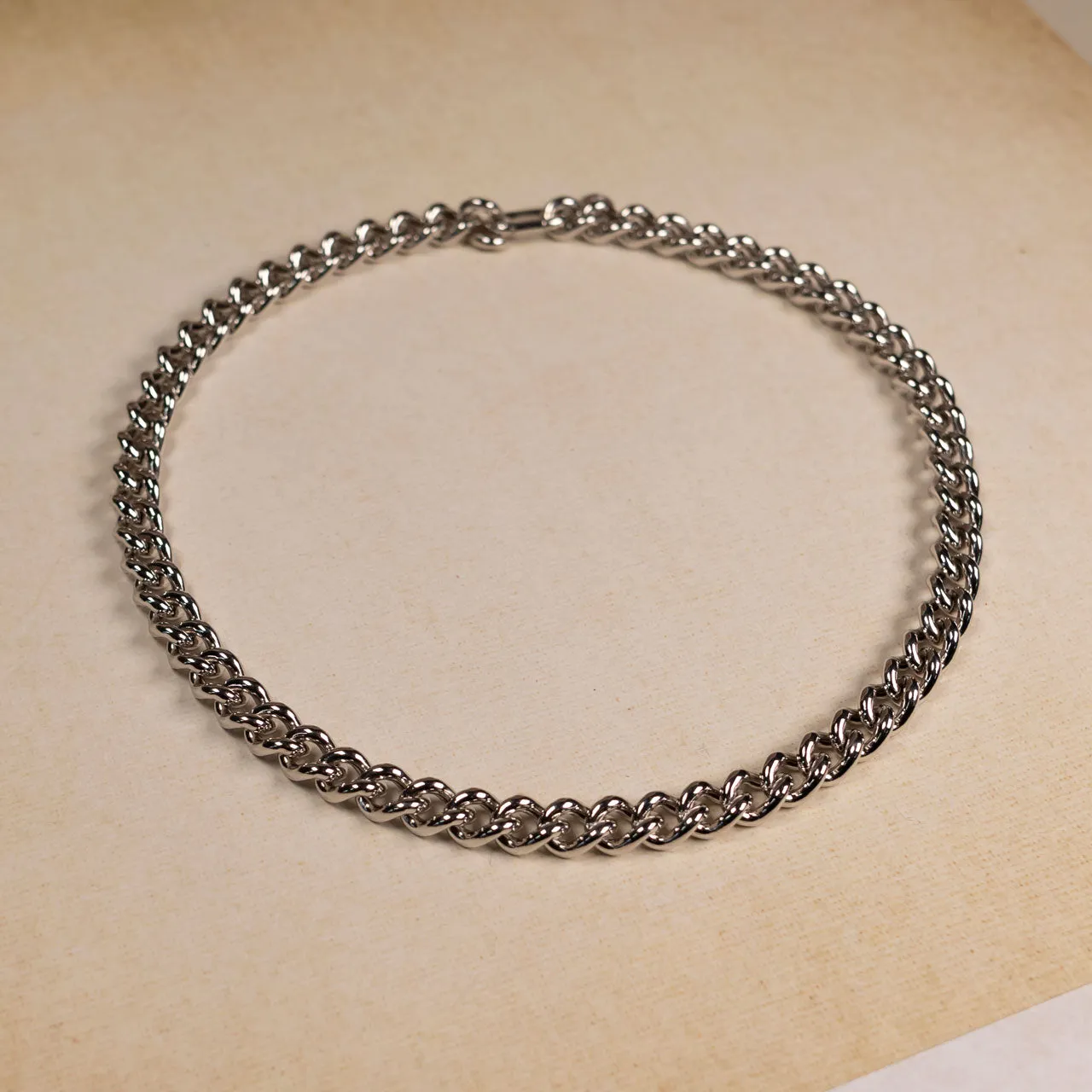 Silver Classic Curb Link Necklace