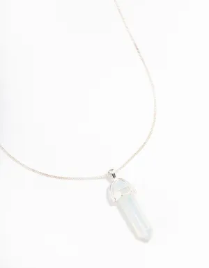 Silver Moonstone Shard Necklace