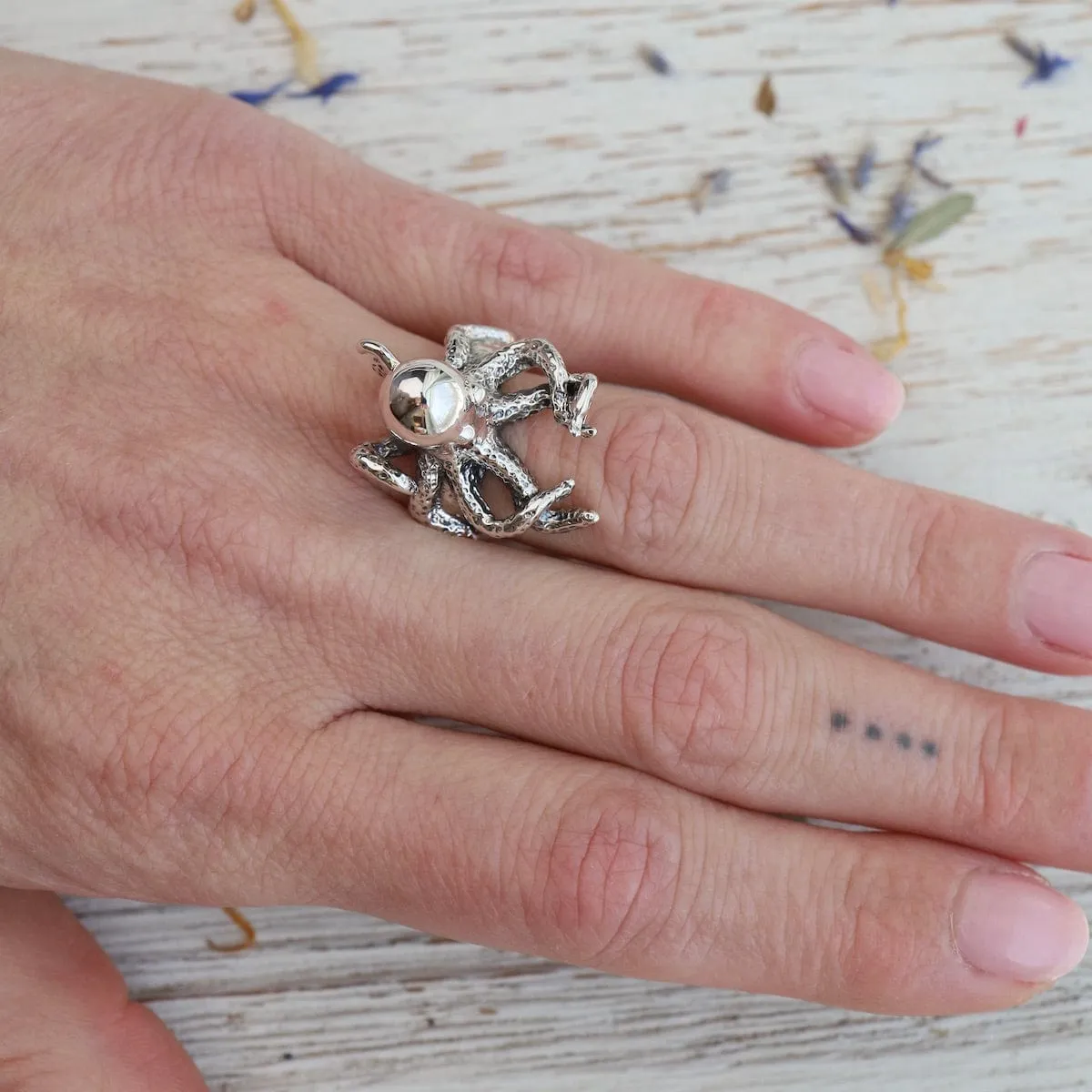 Silver Octopus Ring