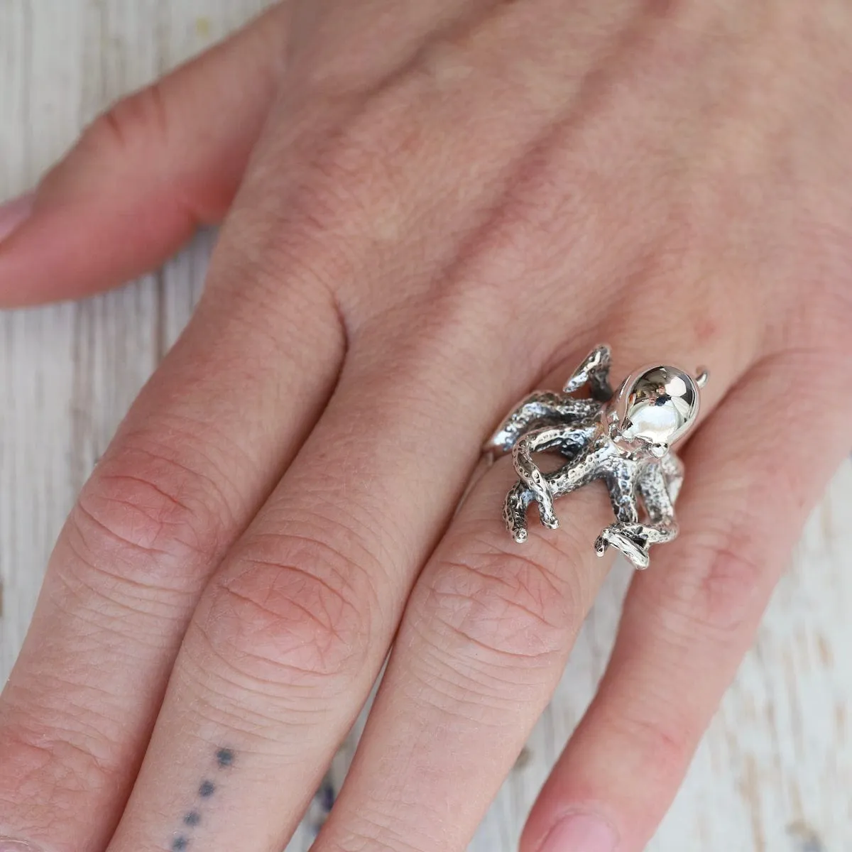 Silver Octopus Ring