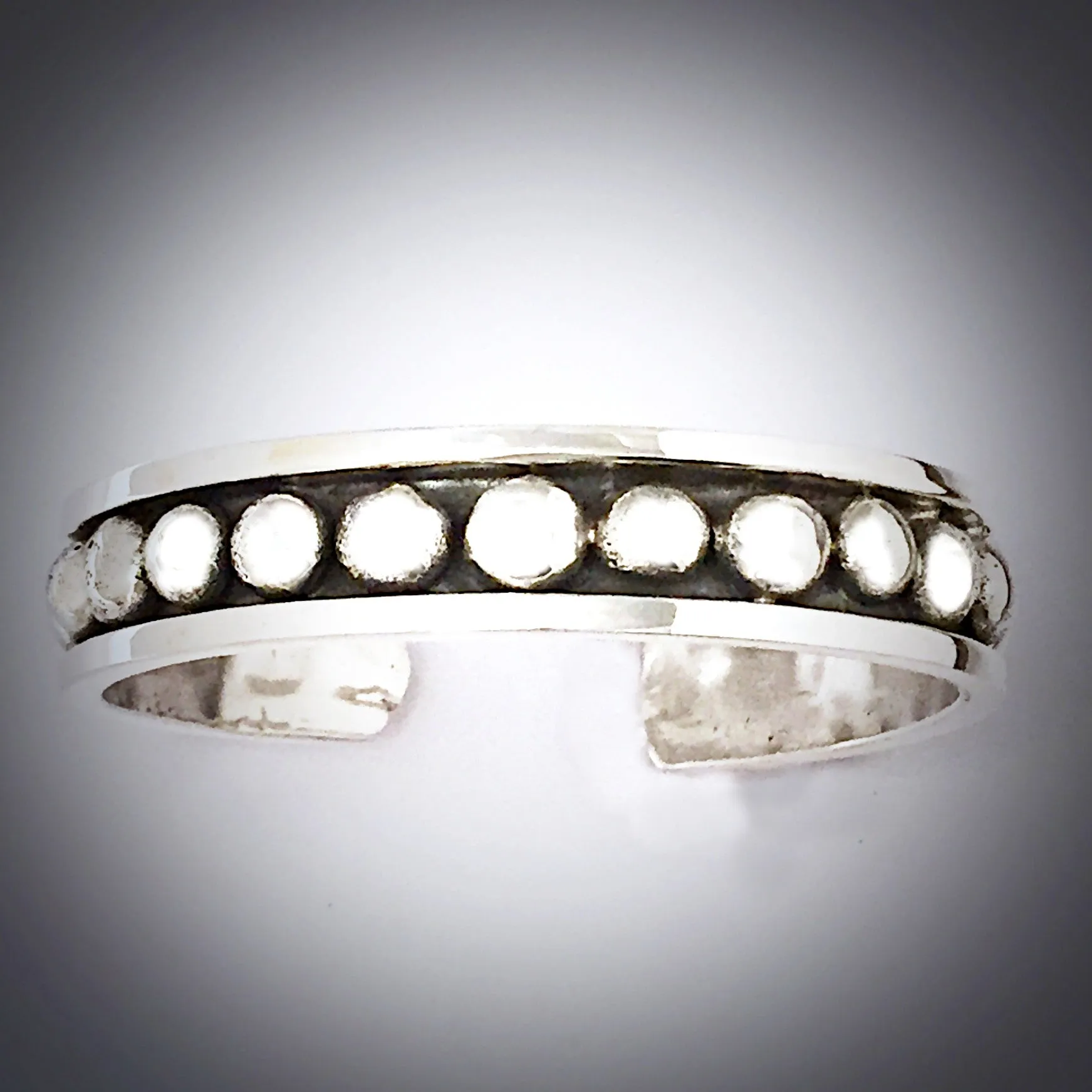 Silver Rigid Beaded Cuff