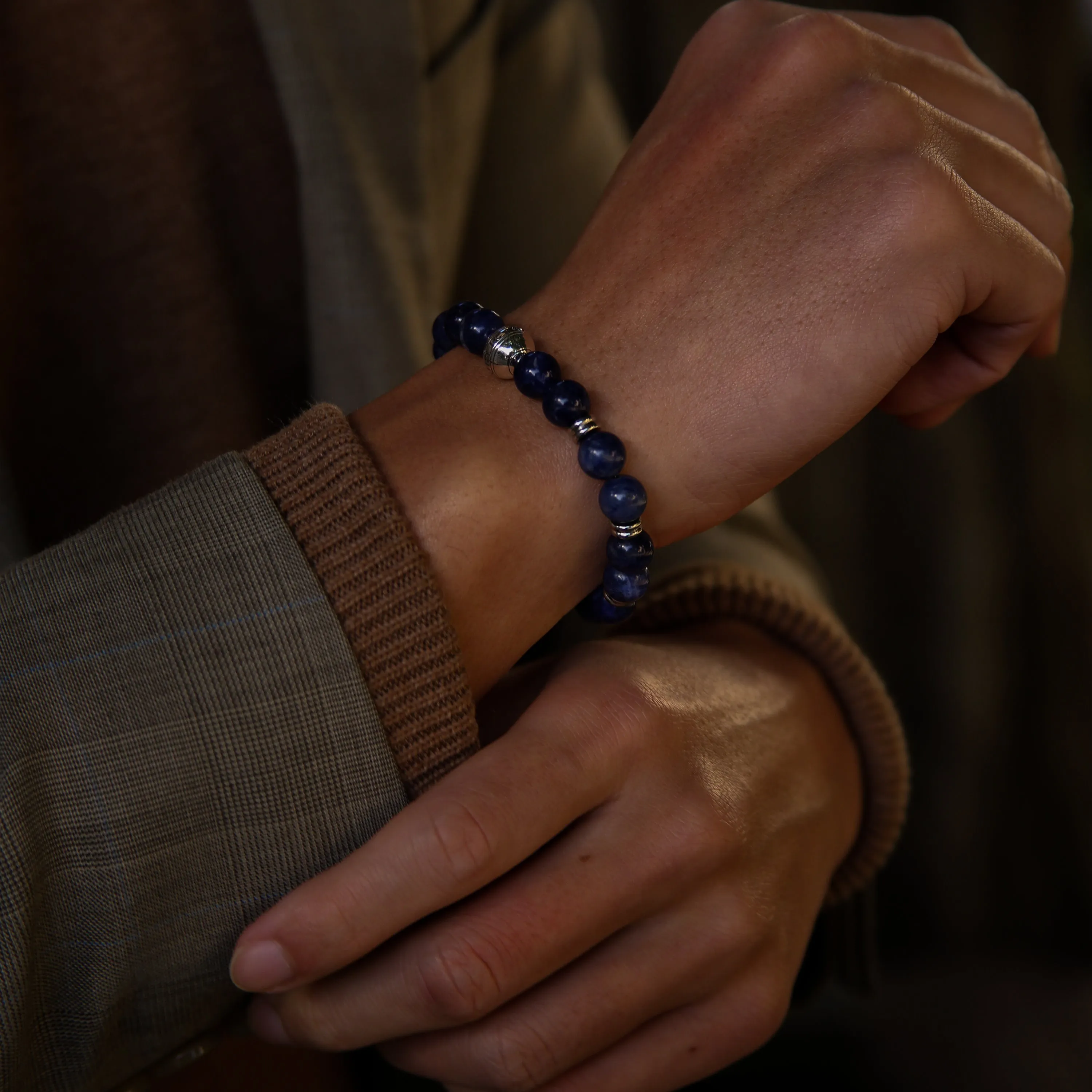 Silver Sodalite Chakra Bracelet