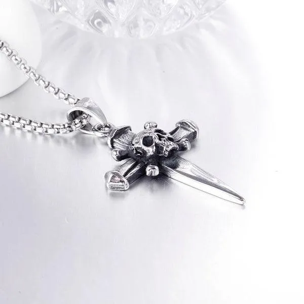 Skull Cross Silver Pendant (Without chain)