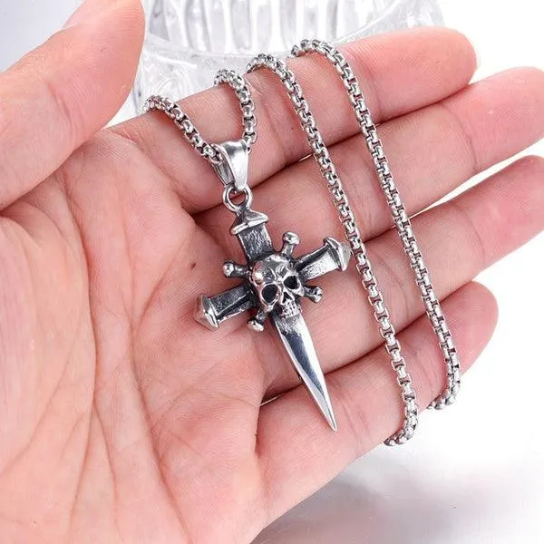 Skull Cross Silver Pendant (Without chain)