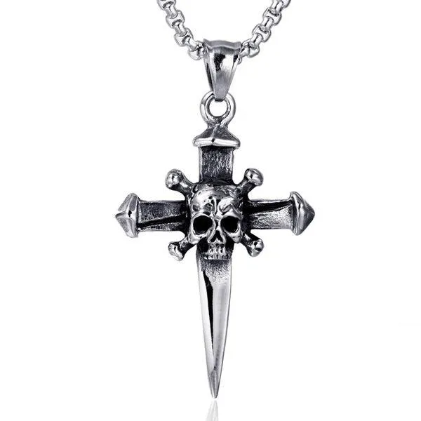 Skull Cross Silver Pendant (Without chain)