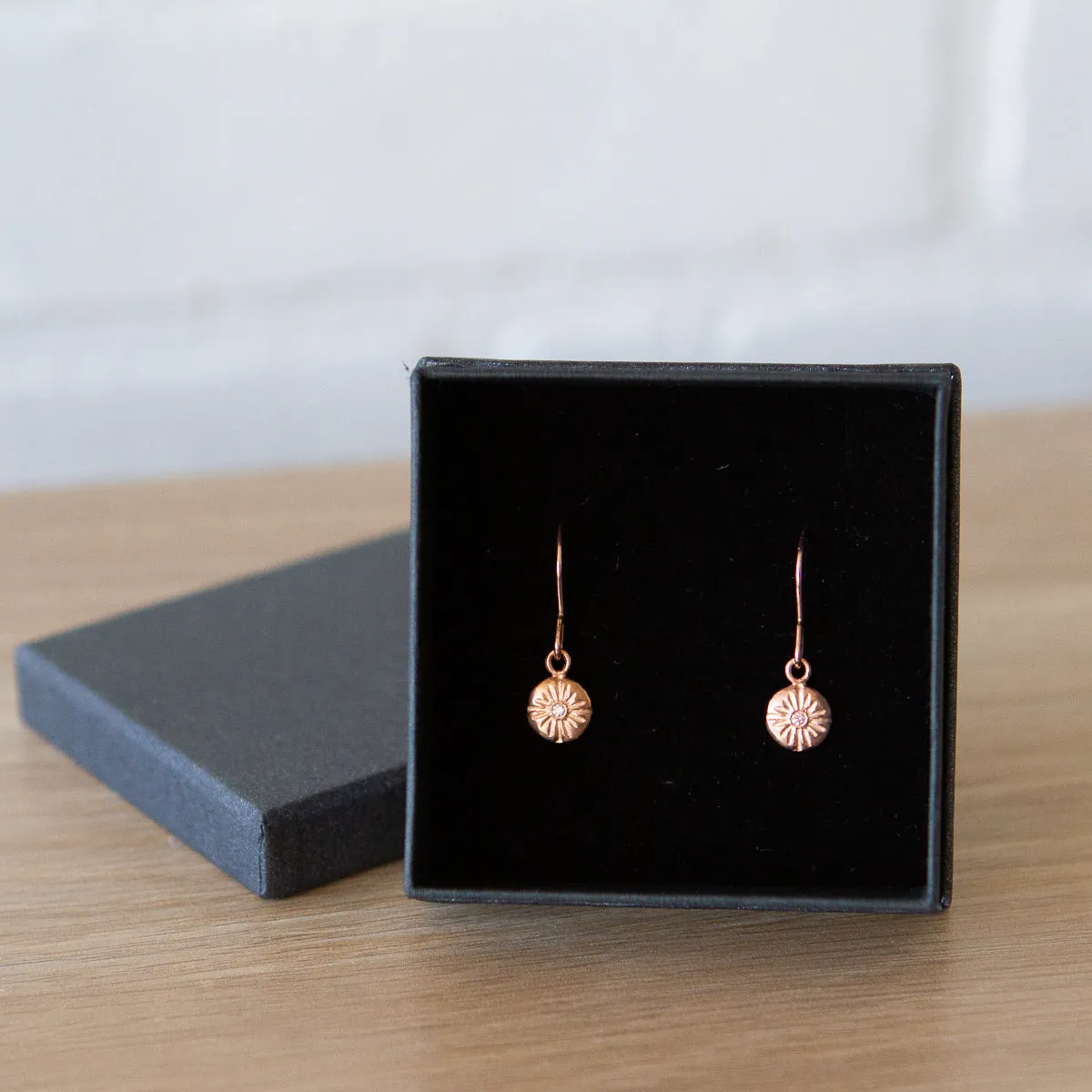 Small Lucia Rose Gold Dangle Earrings