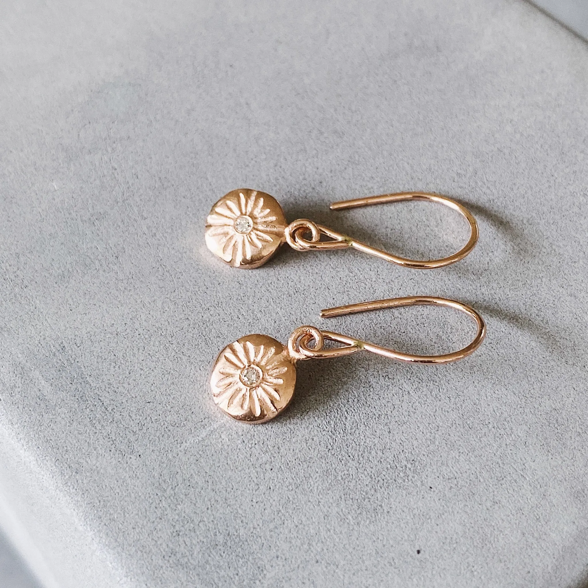 Small Lucia Rose Gold Dangle Earrings