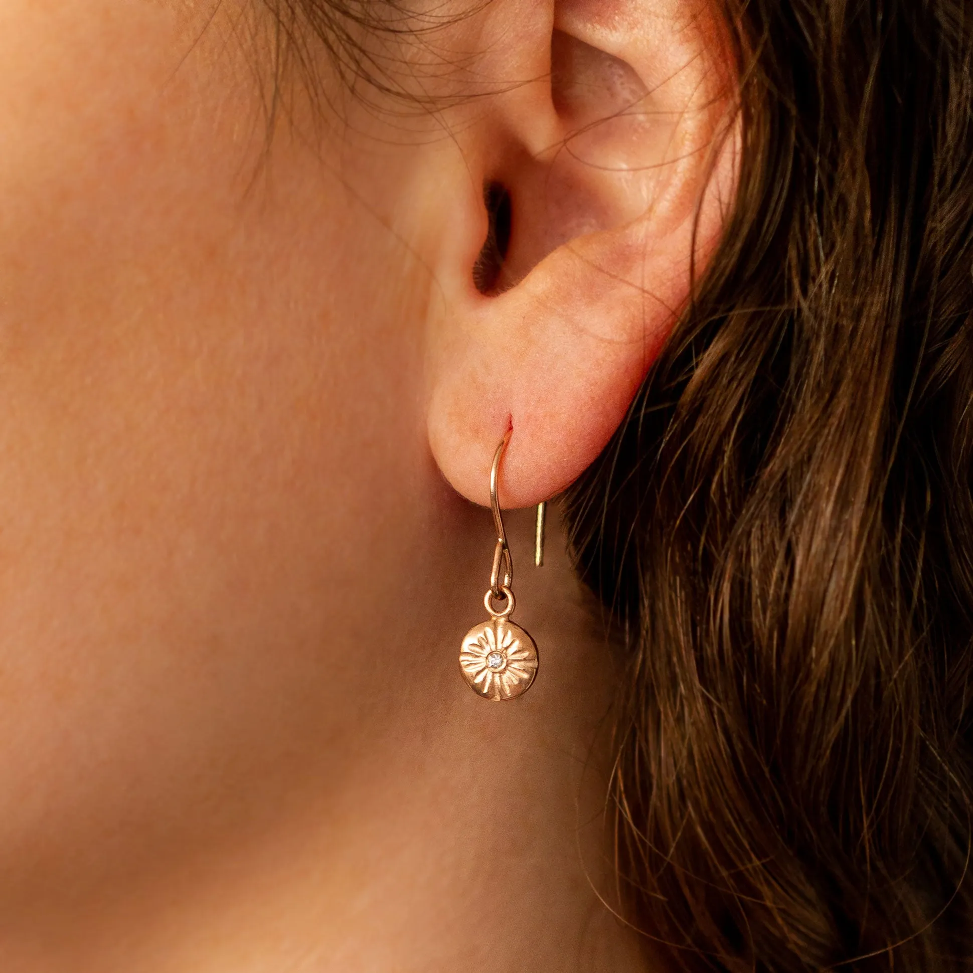 Small Lucia Rose Gold Dangle Earrings