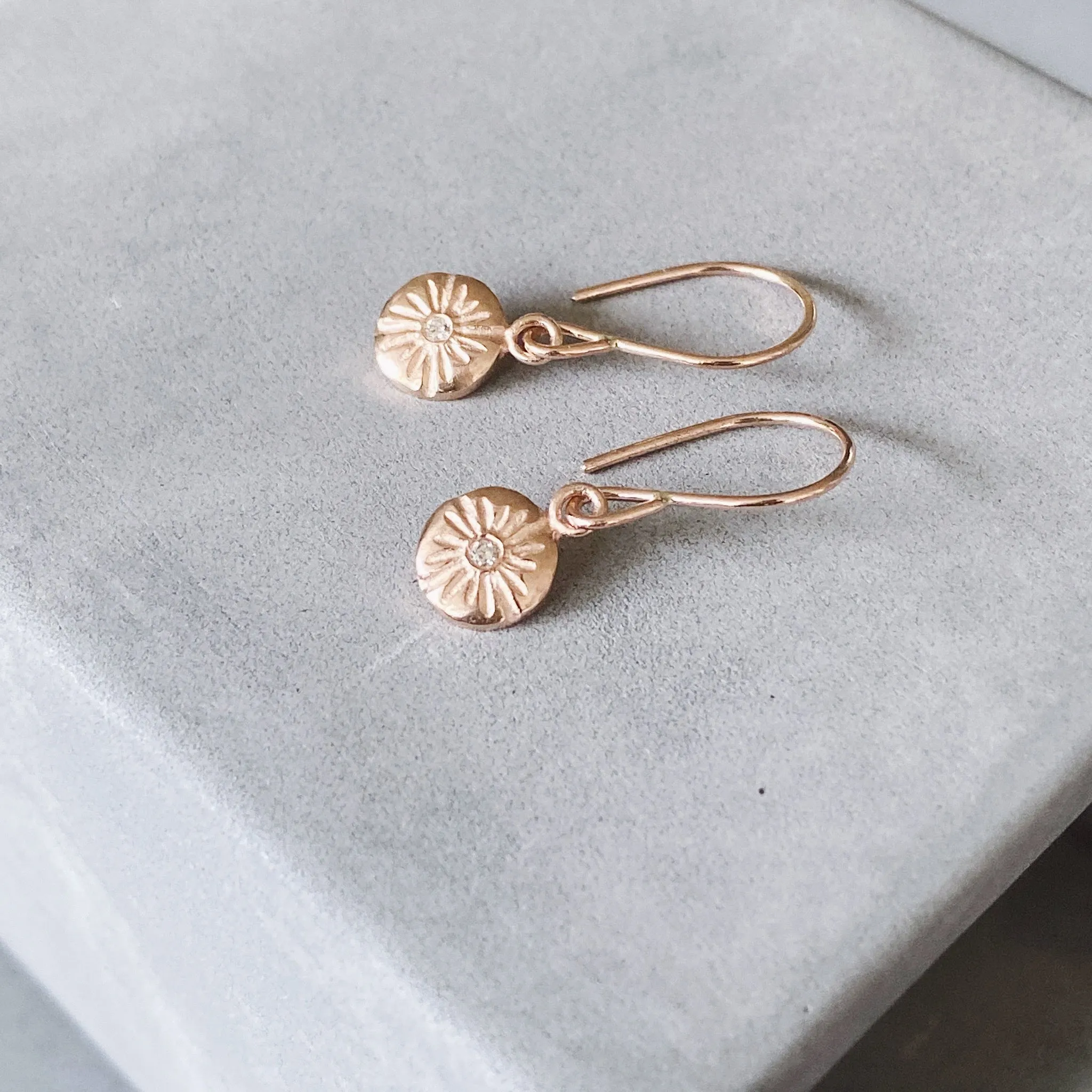 Small Lucia Rose Gold Dangle Earrings