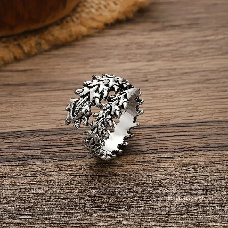 Spine Retro Skull Adjustable Punk Ring