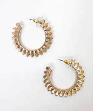 STARBURST GOLD HOOP EARRINGS