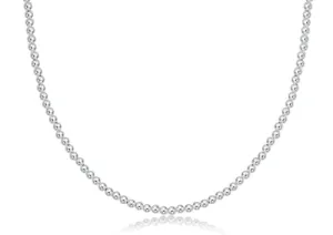 Sterling Silver - 15" Choker Classic 3mm Bead