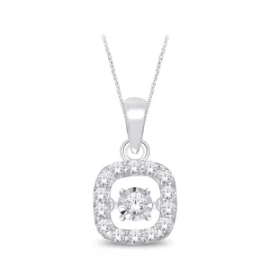 Sterling Silver 1/8 Ct.Tw. Moving Diamond Fashion Pendant