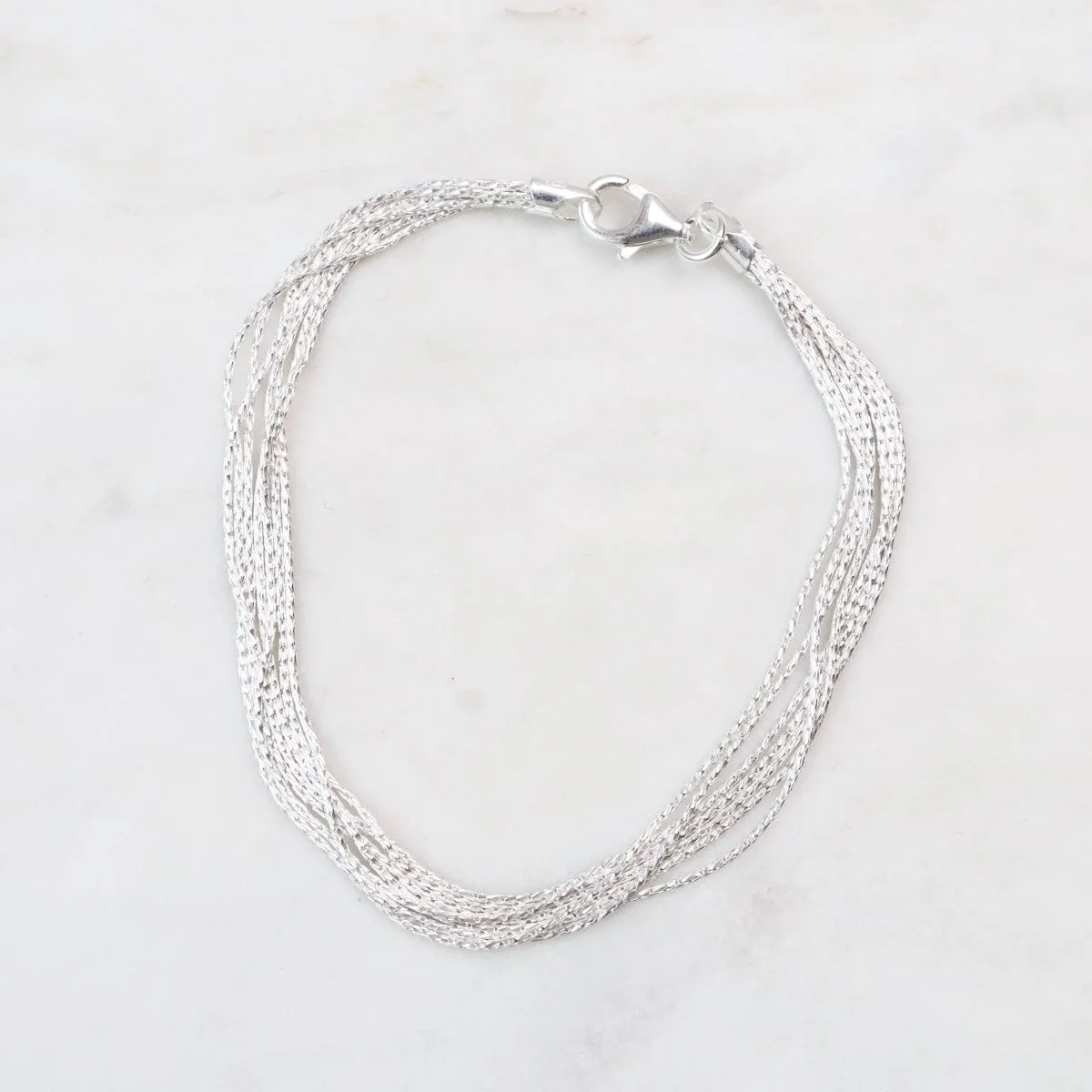 Sterling Silver 7 Strand Sparkle Bracelet