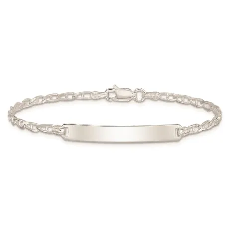 Sterling Silver Anchor Link ID Bracelet