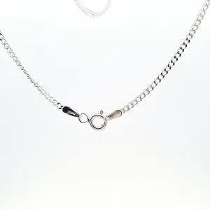 Sterling silver filed curb link, 1.75mm width chain with strength, suitable for pendants and medals, etc. 27538