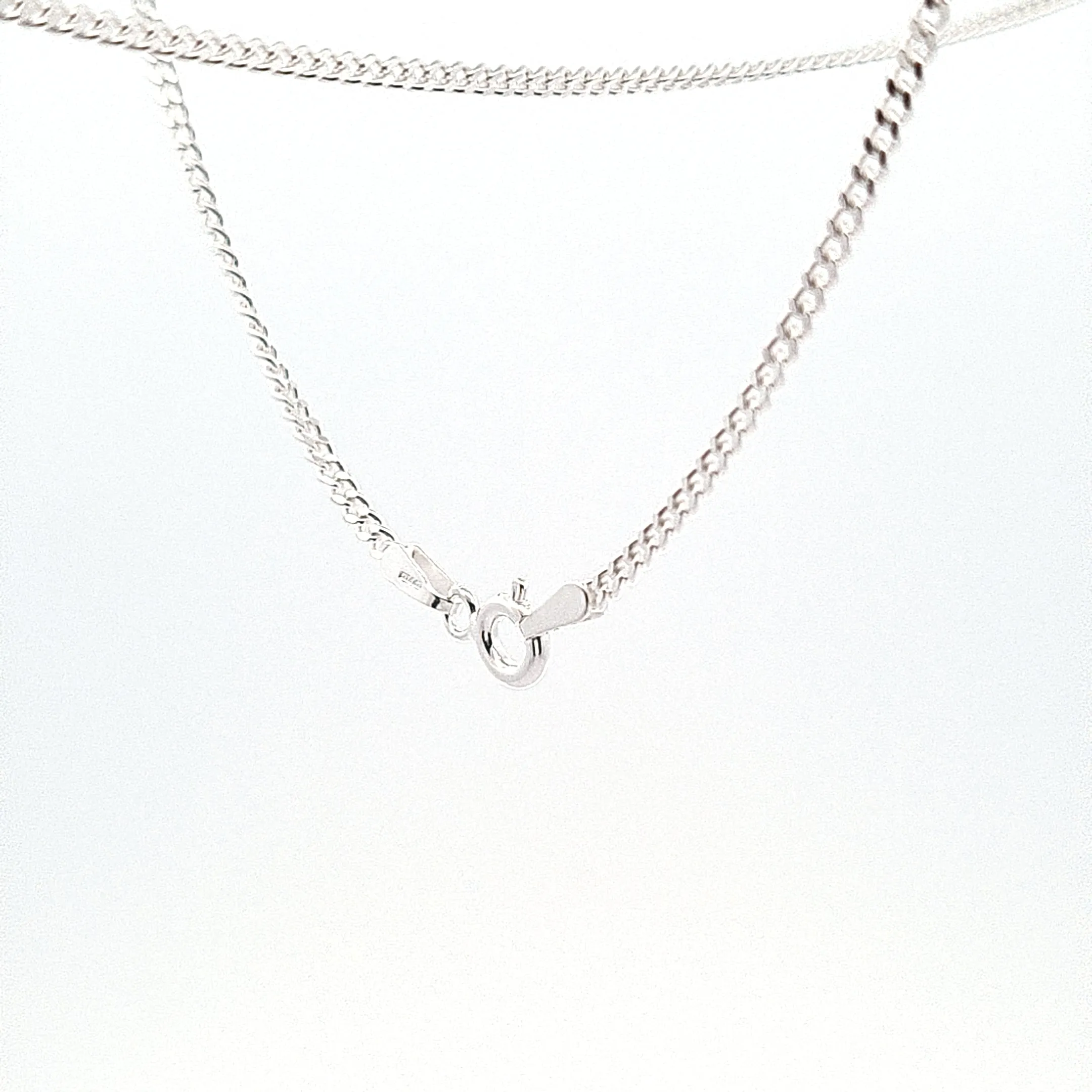 Sterling silver filed curb link, 1.75mm width chain with strength, suitable for pendants and medals, etc. 27538