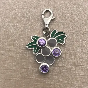 Sterling Silver Grapes Charm