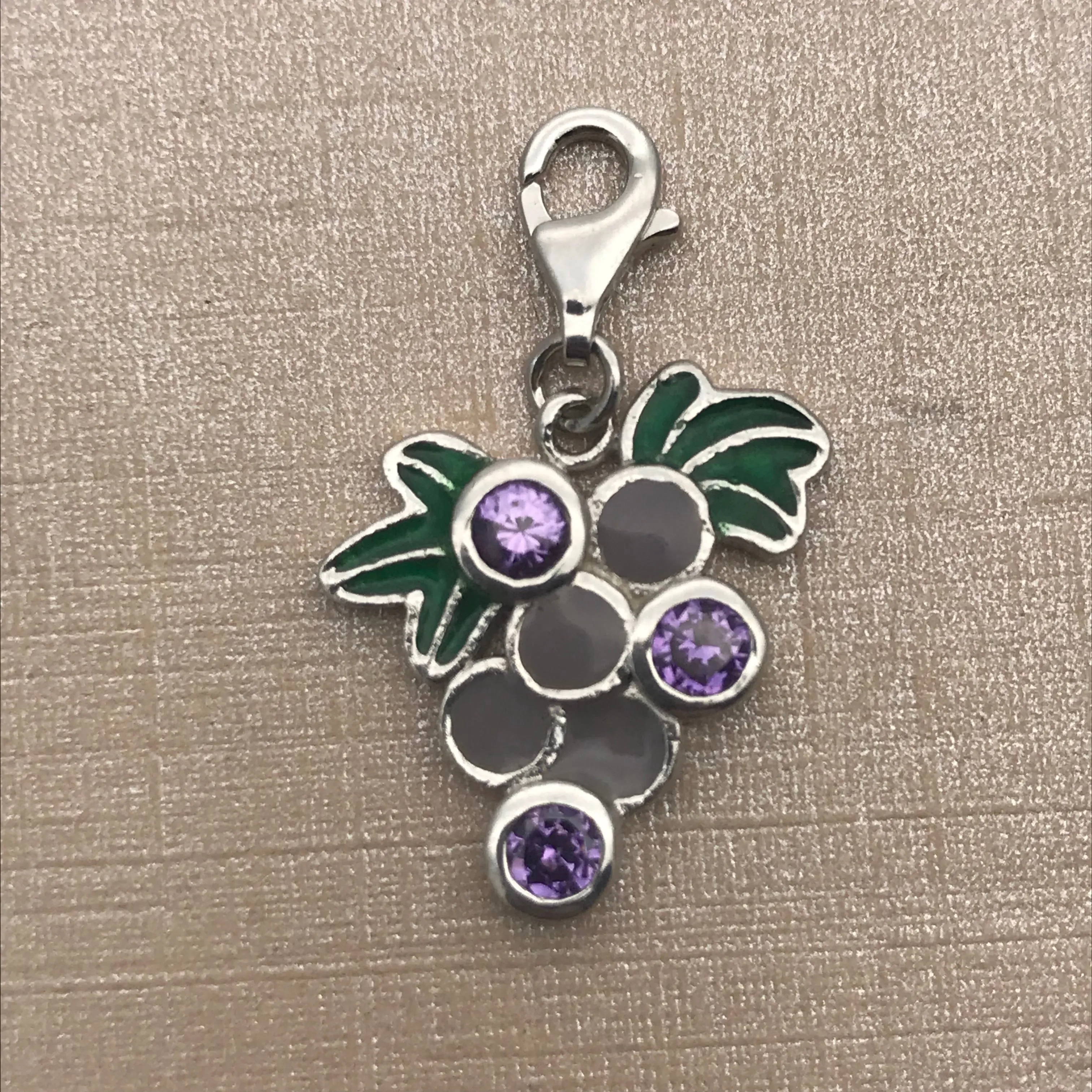 Sterling Silver Grapes Charm