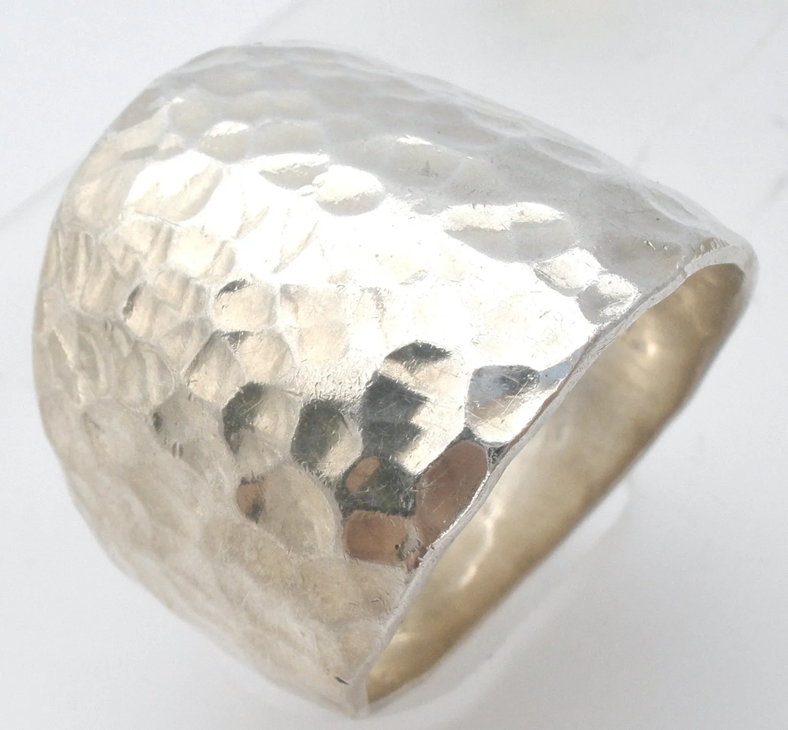 Sterling Silver Hammered Band Ring Size 9 Vintage