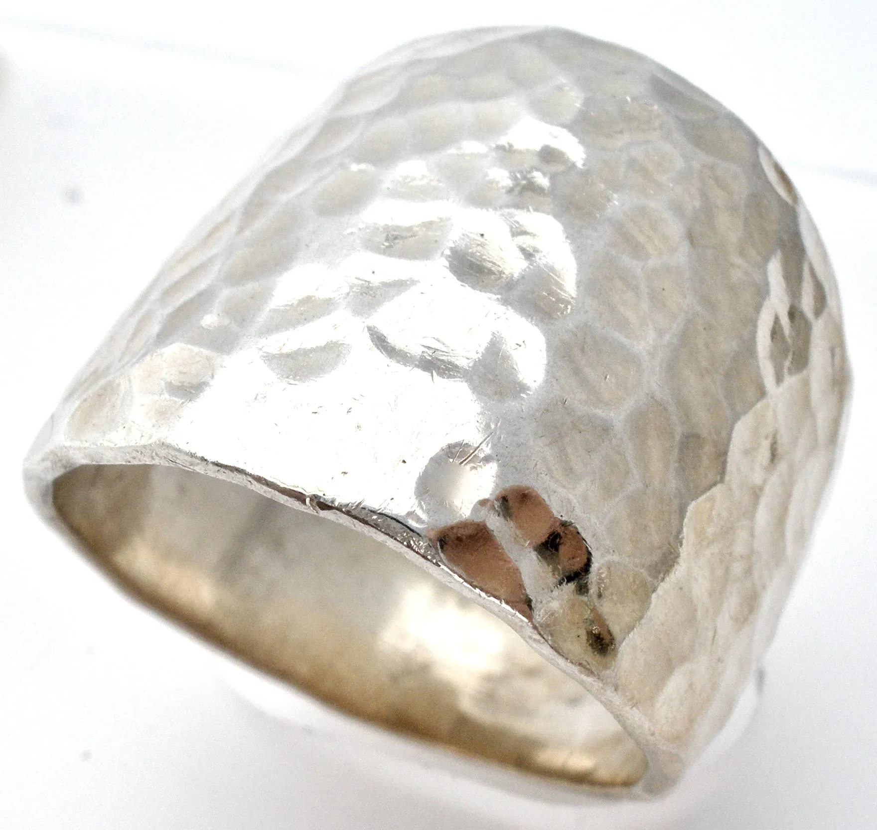 Sterling Silver Hammered Band Ring Size 9 Vintage