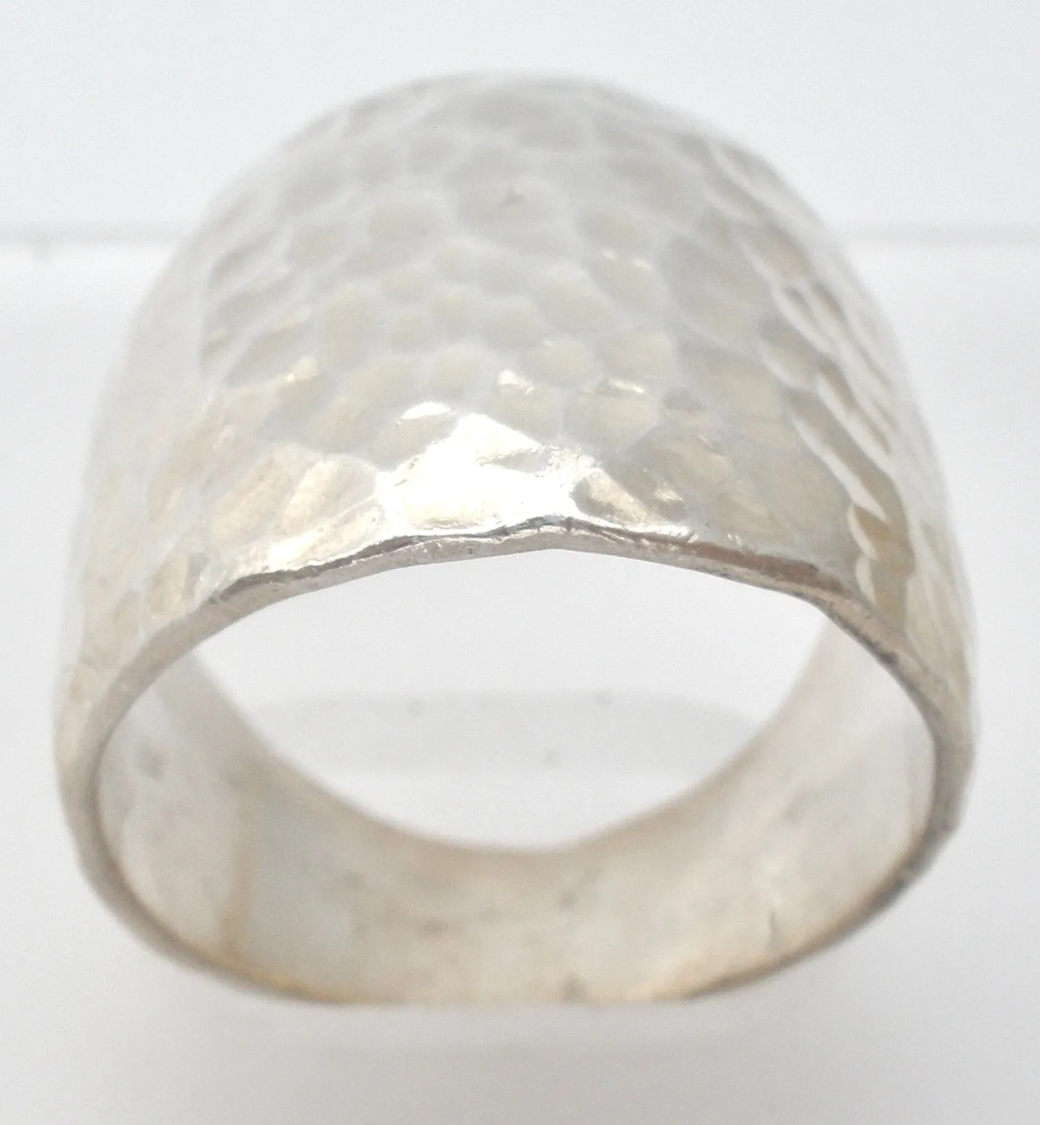 Sterling Silver Hammered Band Ring Size 9 Vintage