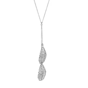 Sterling Silver Hanging Leaf Pendants Necklace, 18"