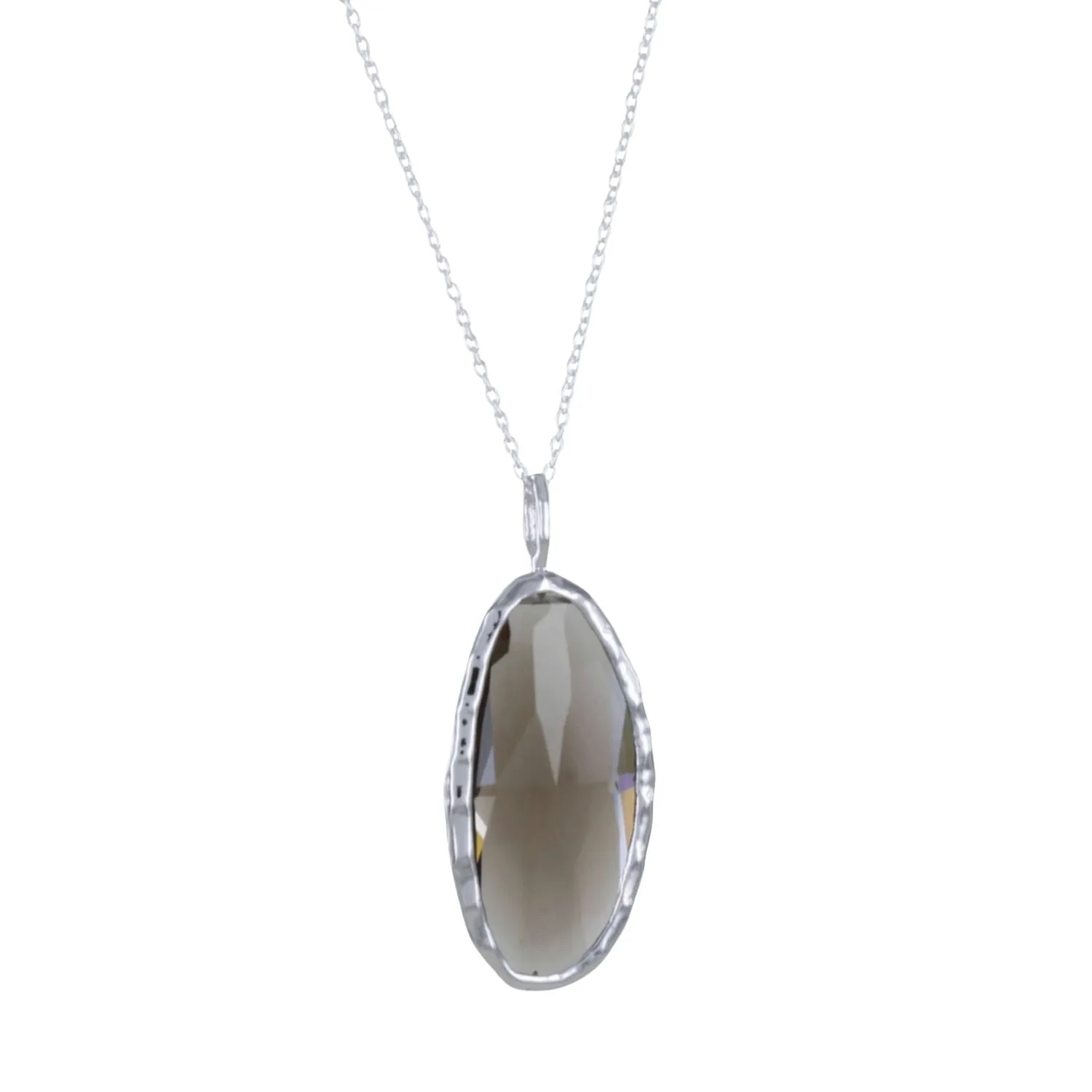 Sterling Silver Smokey Quartz Gem Necklace