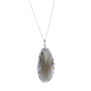 Sterling Silver Smokey Quartz Gem Necklace