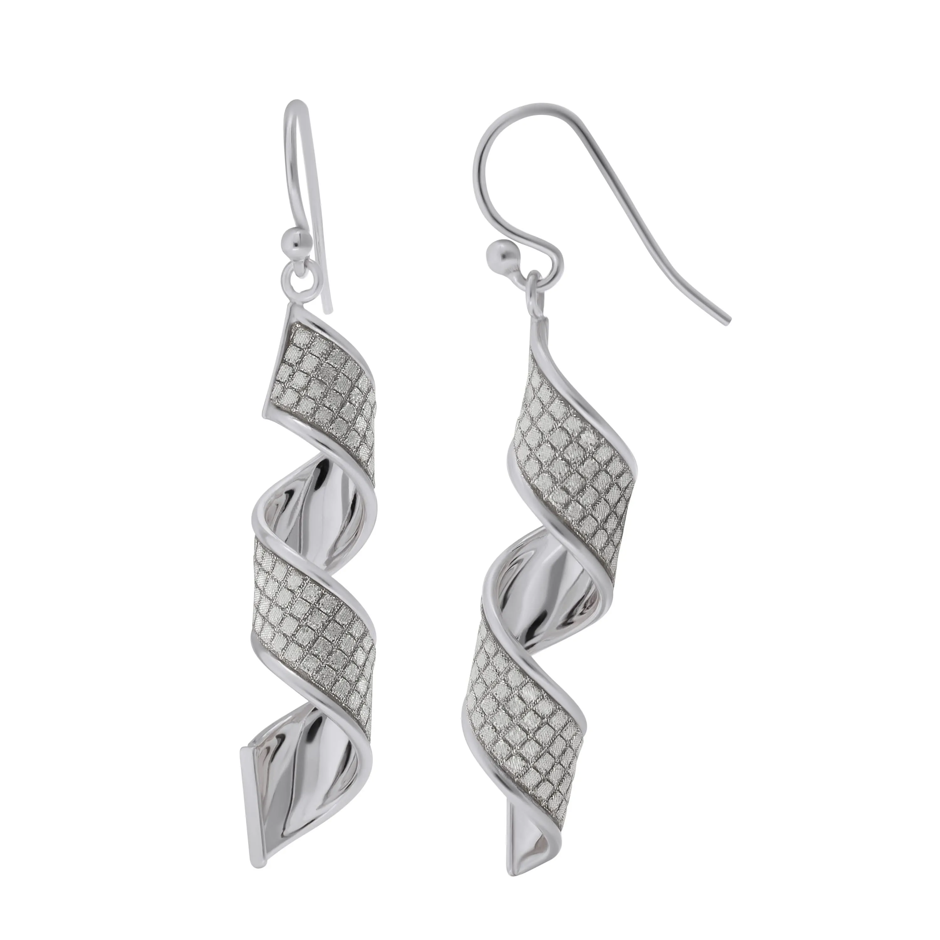 Sterling Silver Twist  Drop Earrings