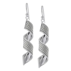 Sterling Silver Twist  Drop Earrings